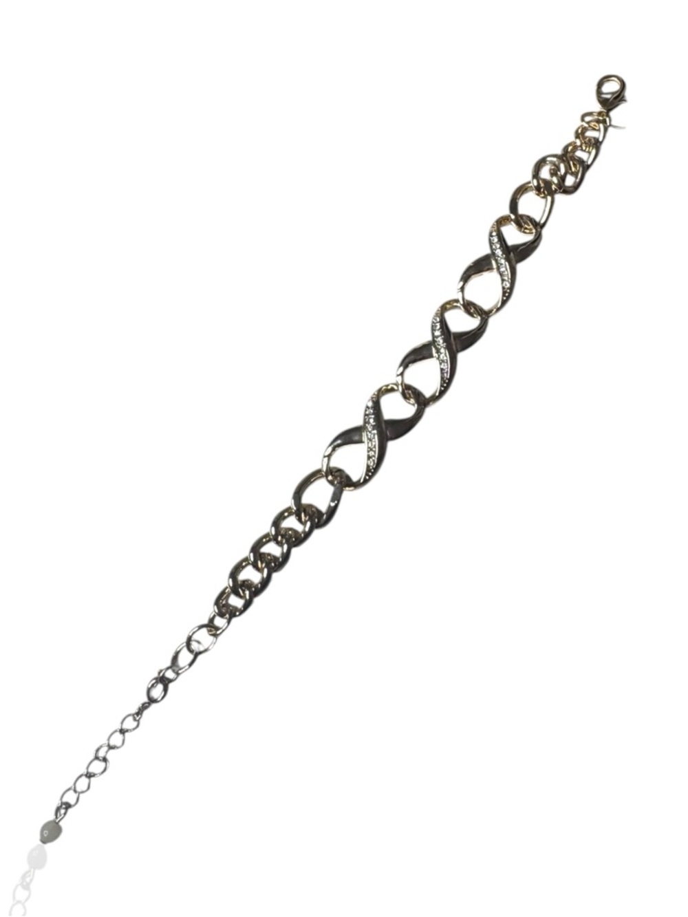 Avon SAQ Gold Tone Crystal Ribbon Link Bracelet - Picture 6 of 6